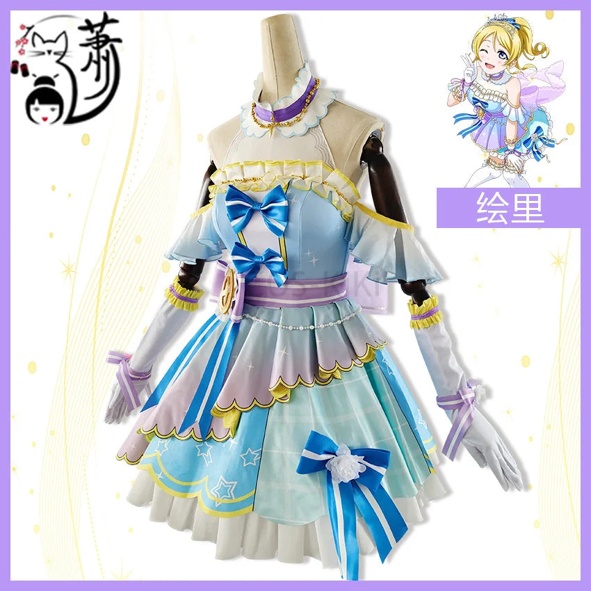 COS-KiKi Anime Lovelive Aqours Tojo Nozomi/Nishikino Maki All Members Fireworks Awakening Lolita Singing Suit Cosplay Costume SS69
