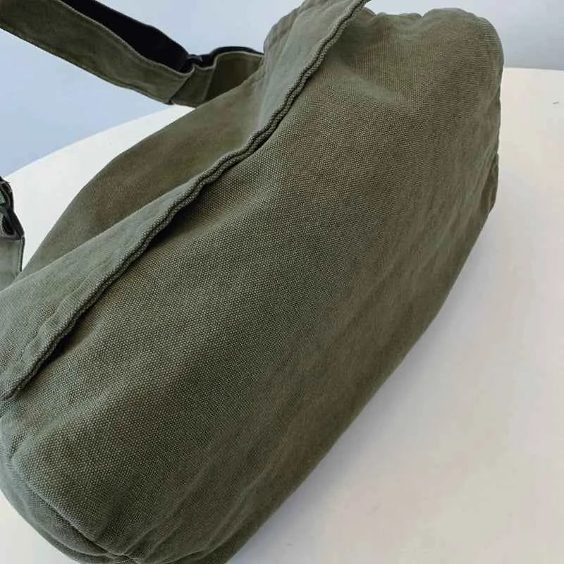 Japanese Printed Canvas Bag Large Capacity Hobo Bag Unisex Shoulder Bag Retro Women's Crossbody Shoulder Bag Commuting
