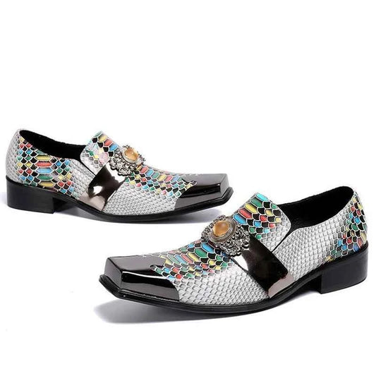 Special Square Toe Men's Shoes Slip on Genuine Leather Dress Men Party, Business, and Wedding Shoes men