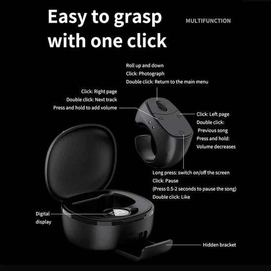 NEW Scrolling Ring Wireless Finger Shutter Remote Control Page Turner Phone Controller Camera Shutter Selfie Button For Tiktok