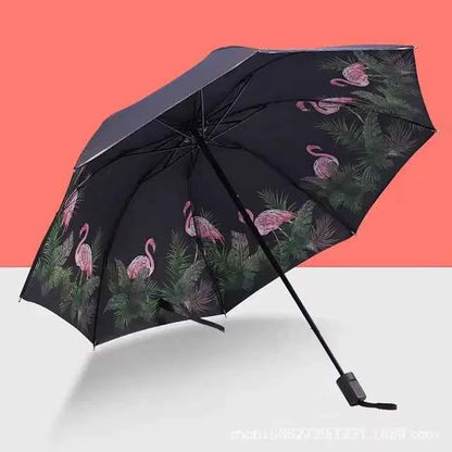Beautiful Flower Painting Inside Men And Women Umbrella Sun And Rain Anti-uv Umbrellas Ladies Parasol Folding Paraguas For Gifts