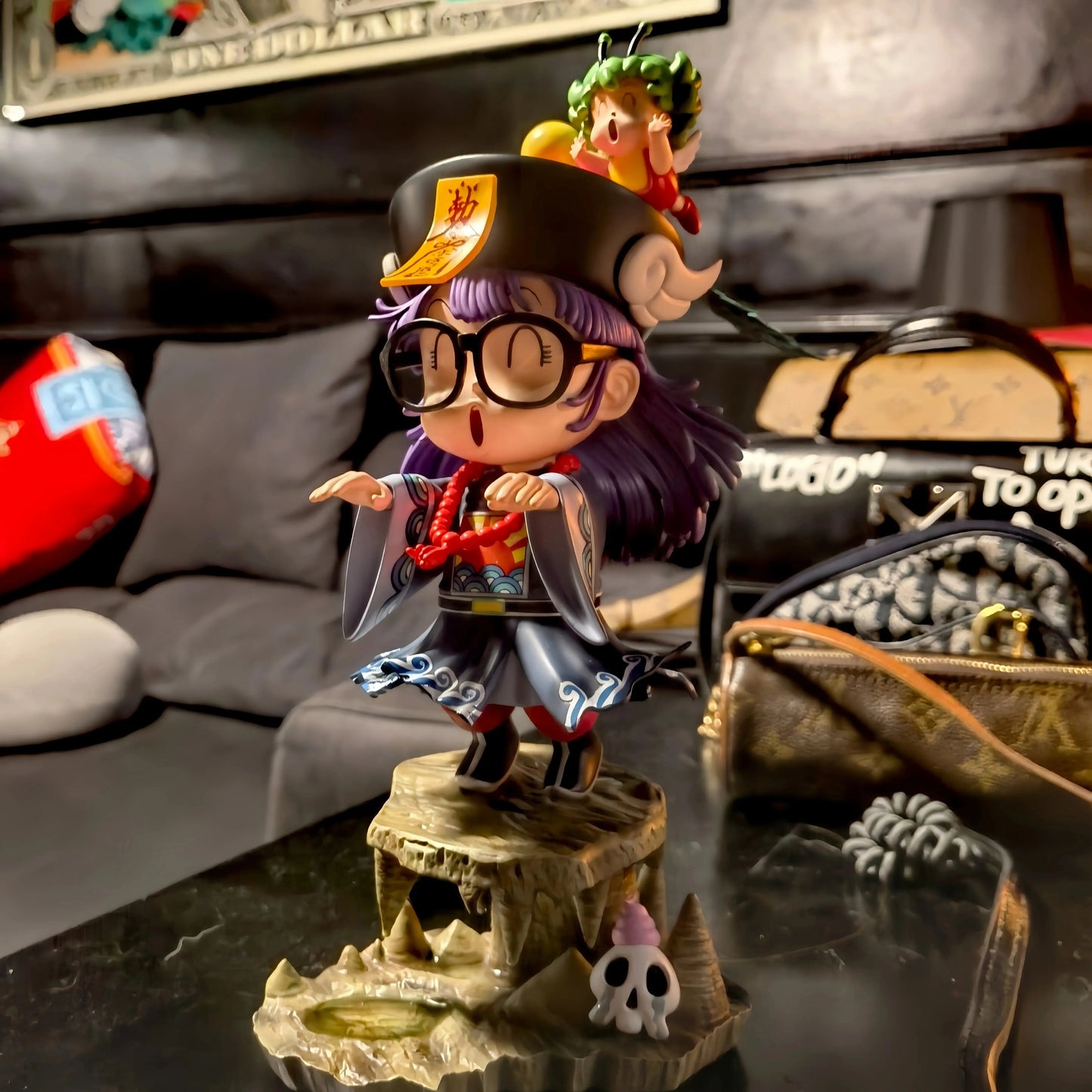 24cm arale Anime Figure arale figures IQ doctor arale cute pvc statue Collectible Model doll desk Decoration birthday Gifts Toys SS69