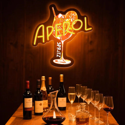 Aperol Spritz LED Neon Sign Dimmable USB Powered Wall Decor for Home Bar