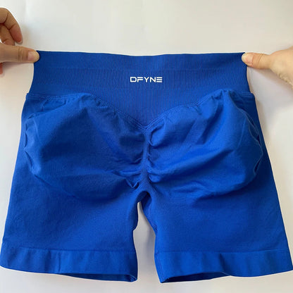 Dfyne Impact Brand Shorts 4.5'' Low Waist Seamless Yoga Shorts Scrunch Bum Gym Shorts Women Workout Biker Stretch Fitness Short SS69