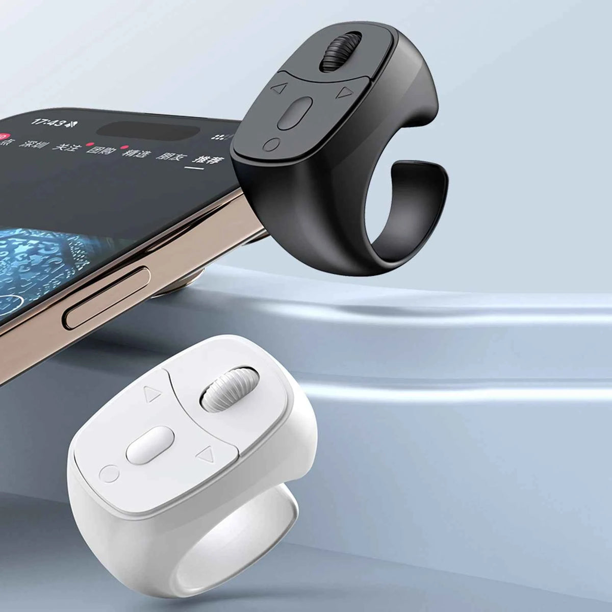Bluetooth-Compatible 5.3 Fingertip Ring Remote Control Finger Ring Mouse Scrolling Ring Wireless Camera Shutter Selfie Button
