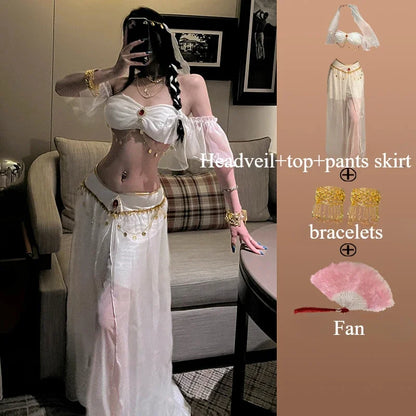 Belly Dance Costume Women's Sexy Arabian Princess Costume Fancy Indian Dance Embroider Bollywoods Jasmine Dress Egyptian Queen