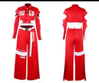 Women's Red Jazz Dance Performance Suit