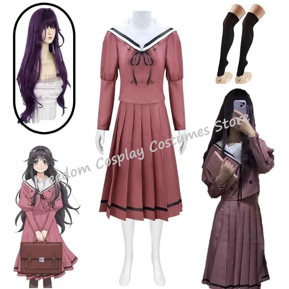 Anime The Fragrant Flower Blooms with Dignity Waguri Kaoruko Cosplay Costume School Uniform Wig Woman Sailor Uniform JK Suit