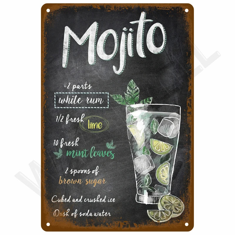 Vintage Metal Tin Sign 20x30cm Retro Wall Art for Home Bar