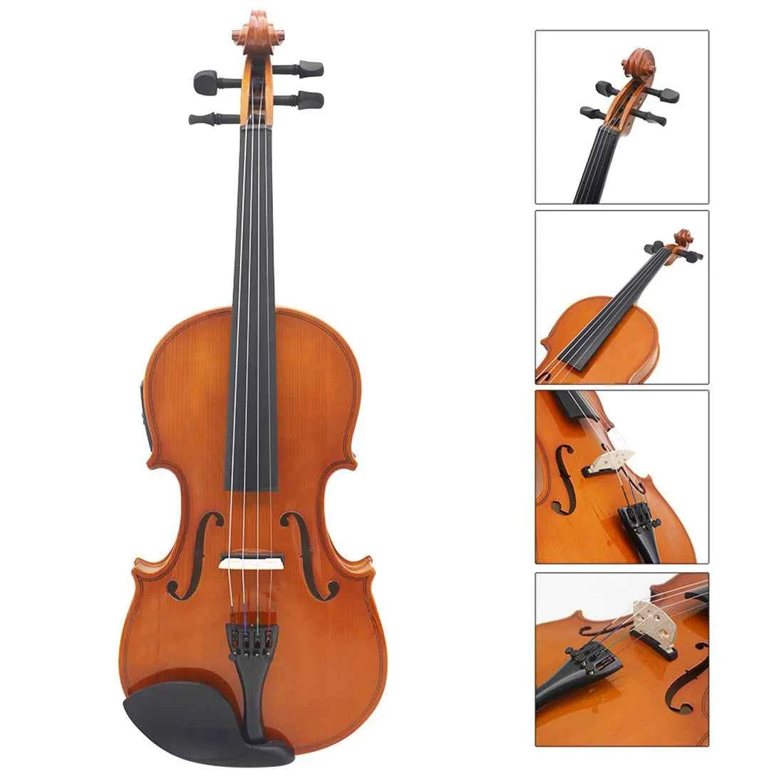 IRIN Acoustic Violin EQ Electric Electroacoustic 4/4 Violin for Performance String Instrument Equipped With Tuner Accessories