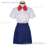 Momo Ayase Cosplay Costume Wig Anime Dandadan School JK Uniform Earrings Pink Sweater Skirt Halloween Party Women
