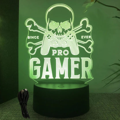 NEON GAMER 3D Lamp LED Night Light Gaming Setup RGB Children's Lamps Gamer Room Decoration Bedroom Table Lamp Personalized Gifts SS69 11.69 B7-Gaming 09