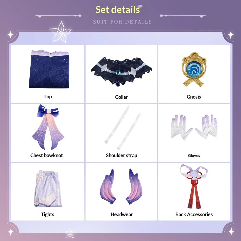 Game Genshin Impact Kokomi Cosplay Costume Sangonomiya Kokomi Wig Shoes Sexy Women Halloween Party Fancy Dress Outfit Full Set