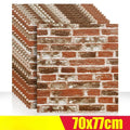3D Foam Brick Wall Stickers, Waterproof Peel & Stick Panels 70x77cm