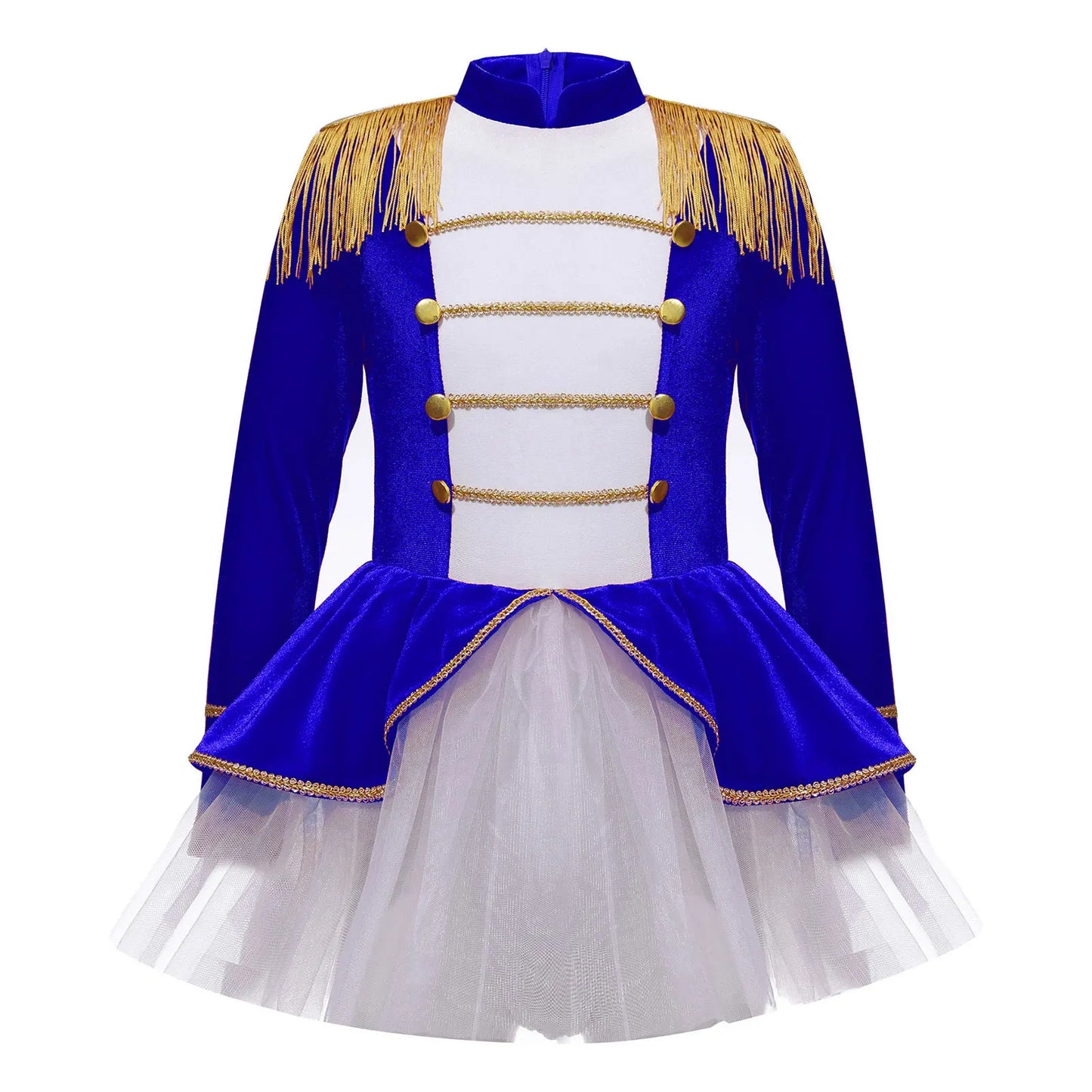 inlzdz Women's Circus Ringmaster Costume Sequin Tassel Leotard Dress