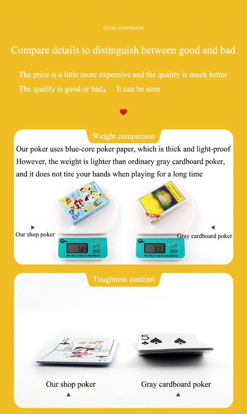 54Pcs/Box Disney Paper Playing Cards Mickey Avengers Frozen Anime Poker Cards Child Adult Desktop Games Toys - SS69