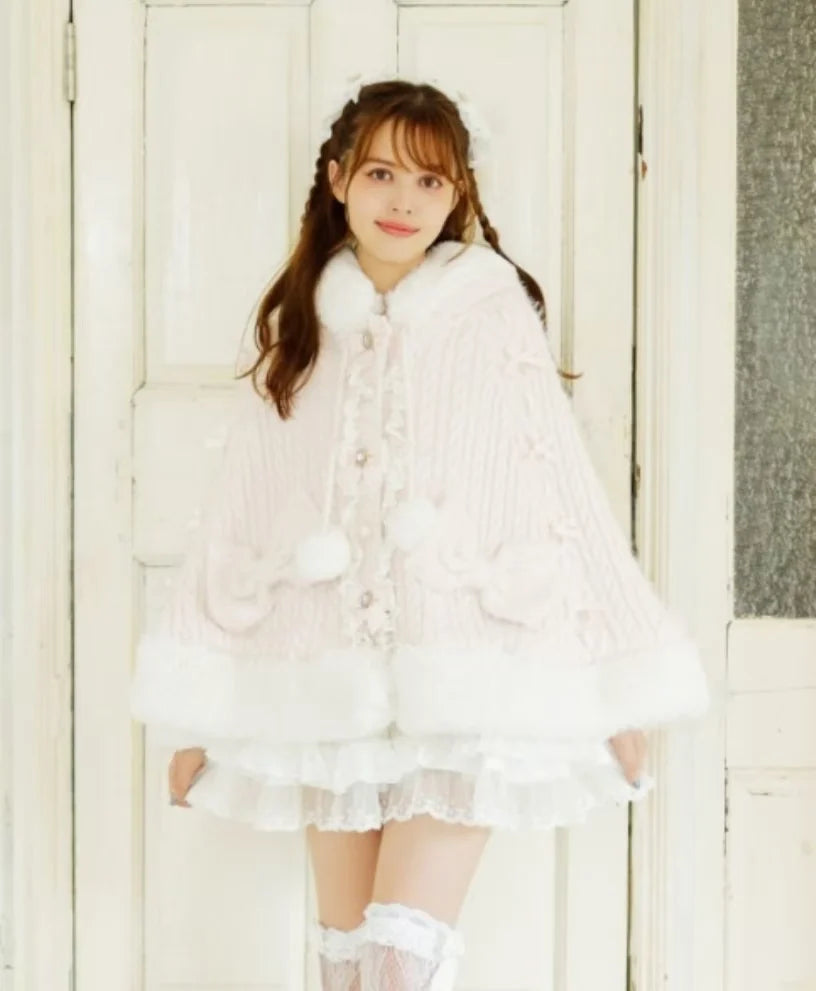 Godivana Lolita Faux Fur Cape with Batwing Sleeves
