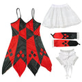 Women's Red & White Checkered Clown Costume for Halloween