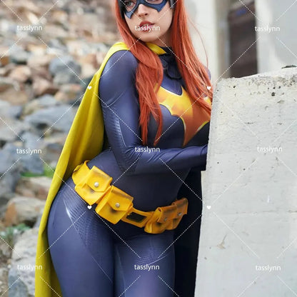 Bat Girls Cosplay Costumes Zentai Suit Bat Girl Bodysuit for Geek Girl Halloween Costumes for Women Excluding Cloak Belt Mask SS69