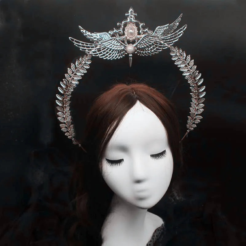 Baroque Gold Halo Headband Tiara - Lolita Vintage Goddess Style