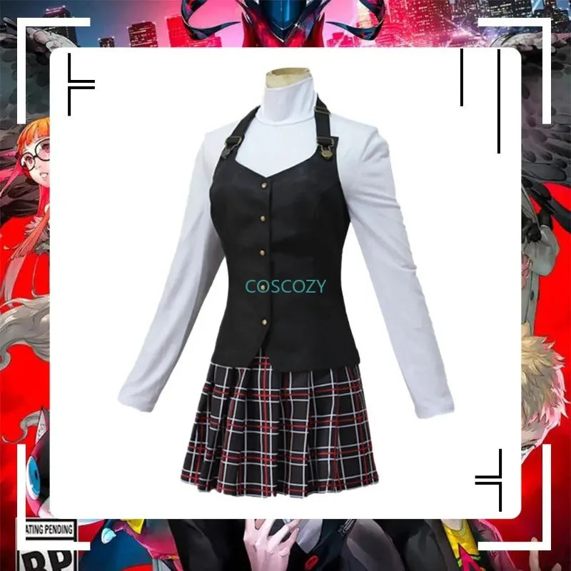 Game Cosplay Costume Queen Makoto Niijima Cosplay Costume Woman School Uniform Christmas Carnival Party Dress Wig Costumes SS69