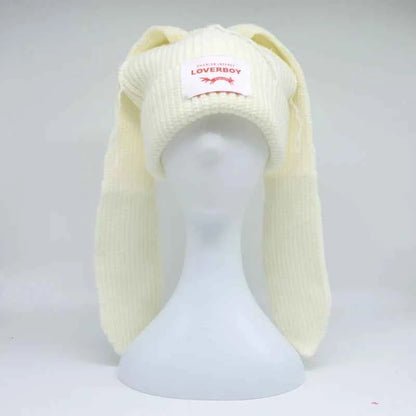 Long fox Ears Knitted Hat Men Women Rabbit Ear Warm Crochet Beanies Kpop Hip Hop Hat Winter Skullies Cap Y2k Christmas Gifty