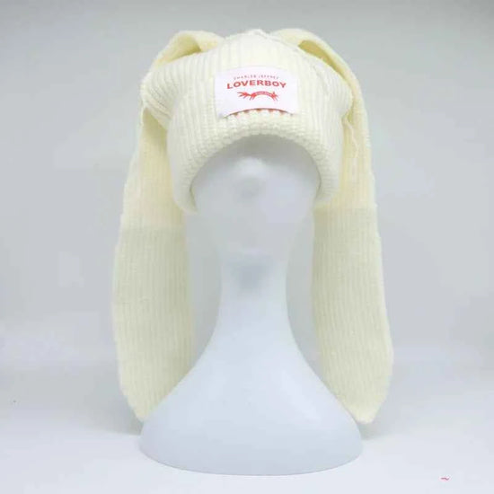 Long fox Ears Knitted Hat Men Women Rabbit Ear Warm Crochet Beanies Kpop Hip Hop Hat Winter Skullies Cap Y2k Christmas Gifty