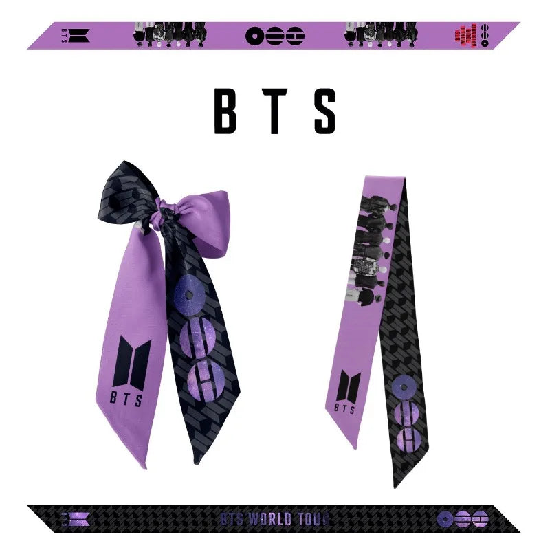 BT21 Cute Merchandise Support Ribbon Scarf, Creative and Personalized Hair Tie Wrist Scarf, High-appearance-value Small Gift