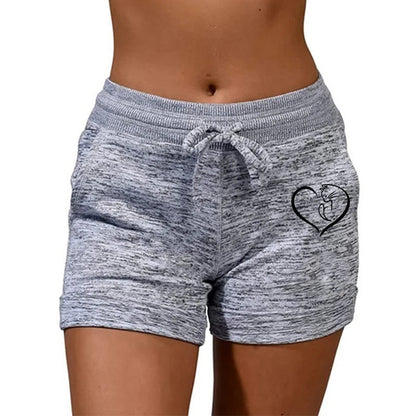 Summer Women's Shorts Printing Elastic High Waist Casual Sport Fitness Running Oversize Female Sweatpants SS69 12.69 gray / 4XL