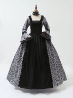 Cosplay Marie Antoinette Dress Medieval Flare Sleeve Victorian Party Formal Gown Renaissance Gothic Floral Robe