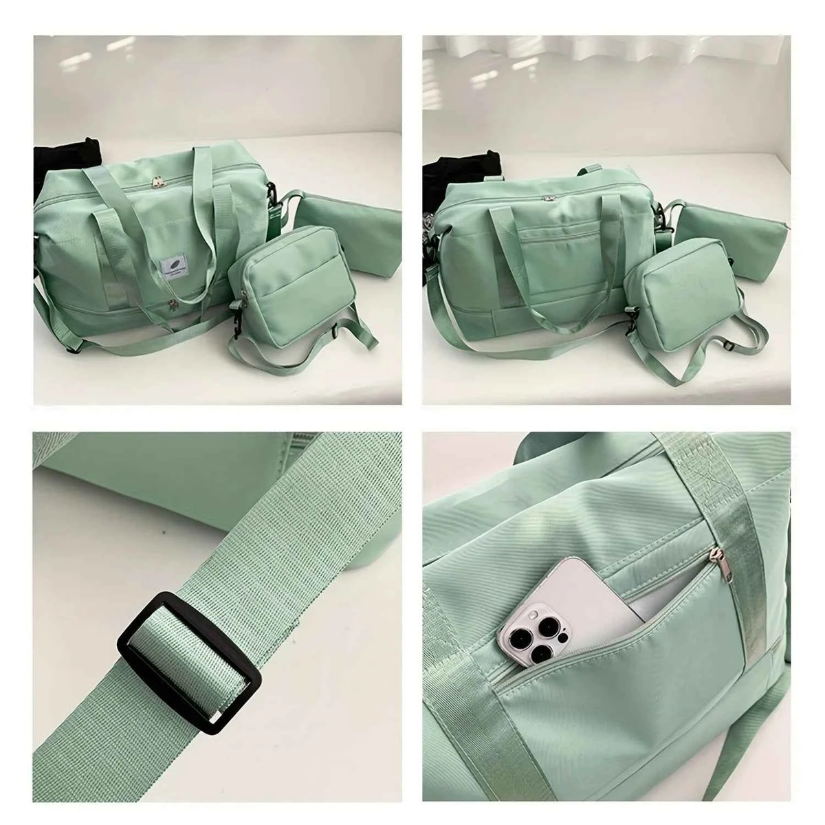 3PCS nylon travel bag set, large-capacity fashionable luggage bag, sports and fitness bag crossbody bag, suitable for daily use