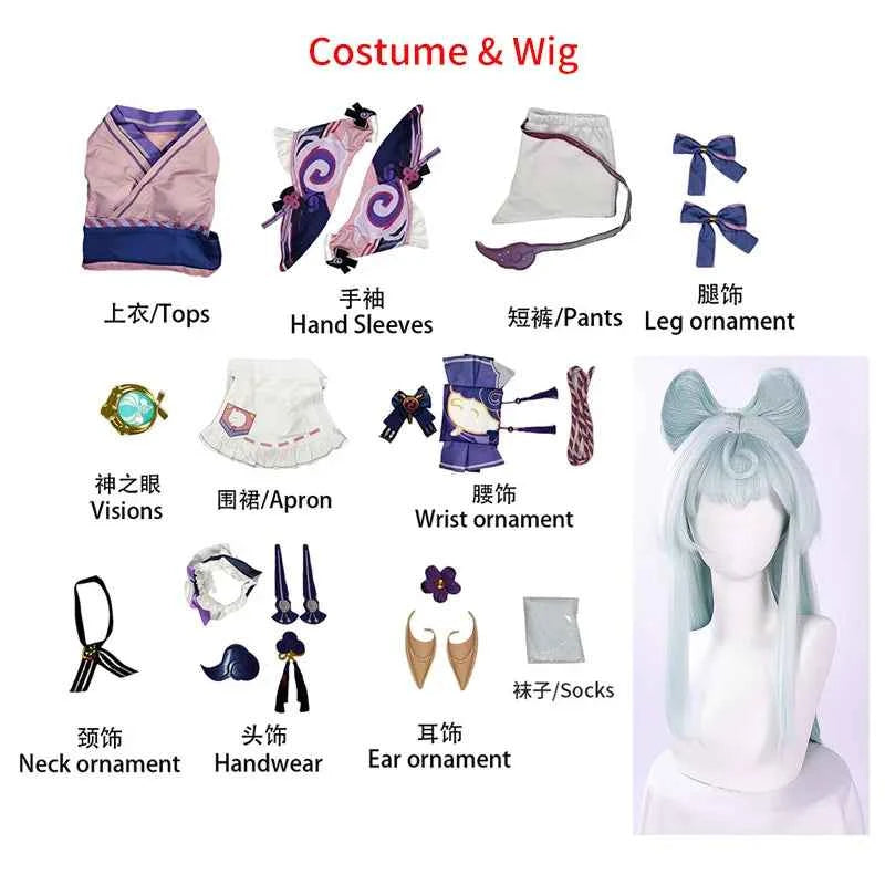 New Arrival Yumemizuki Mizuki Cosplay Costume Wig for Game Impact Women Kimono Dress Women Role Play Outfits