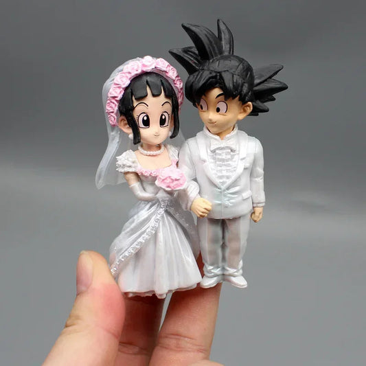 Dragon Ball Anime Figure Son Goku Figures Goku Chichi Wedding Scene Series 9cm Q-Version Figurine Statue Pvc GK Decoration Gifts SS69
