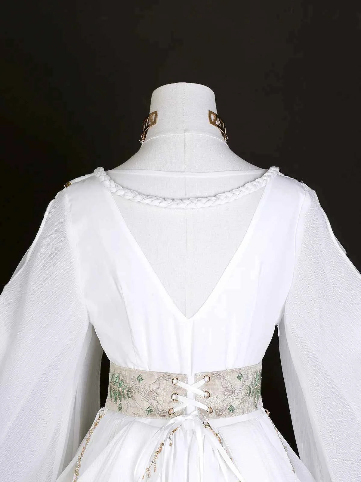 Greek Goddess Wandering Style National Style Han Element Lolita Strap Fairy Dress White Dress Women Clothing