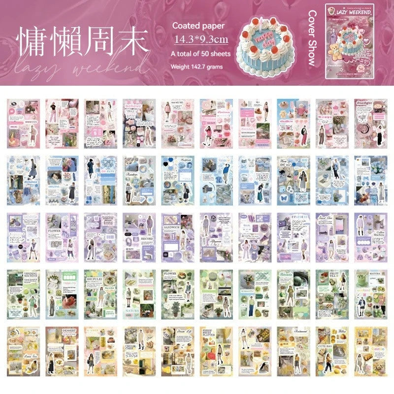 45pcs Japanese Retro Early Style Manga Cut Film Sticker Book Kawaii Girl Scrapbook Journal DIY Deco Cute Showa Phone Case Decals SS69 25.69 Lazy Weekend 50sheet
