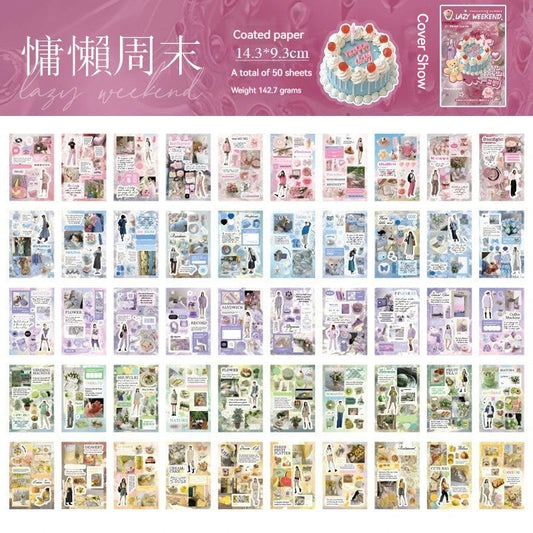 45pcs Japanese Retro Early Style Manga Cut Film Sticker Book Kawaii Girl Scrapbook Journal DIY Deco Cute Showa Phone Case Decals SS69 25.69 Lazy Weekend 50sheet