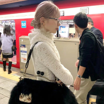 Deeptown Y2k Black Vintage Lace Gothic Women Shirt Harajuku V Neck Hollow Out Long Sleeve Japanese Fashion Blouses Slim Gyaru SS69