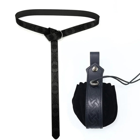 Women's Century Performance Costume Suit For Halloween Cosplay Viking Clothing Accessories Stage Props Victorian Dress SS69 23.69 CT017BK Black (embossed belt + patterned money bag