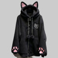 Thicked Women Jackets Cute Cat Ear Hooded Long Sleeve Punk Outerwear Fashion Casual Warm Coats 2025 Ropa Mujer Japanese Y2k Tops