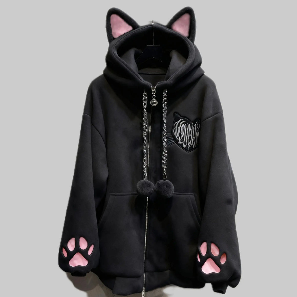 Thicked Women Jackets Cute Cat Ear Hooded Long Sleeve Punk Outerwear Fashion Casual Warm Coats 2025 Ropa Mujer Japanese Y2k Tops