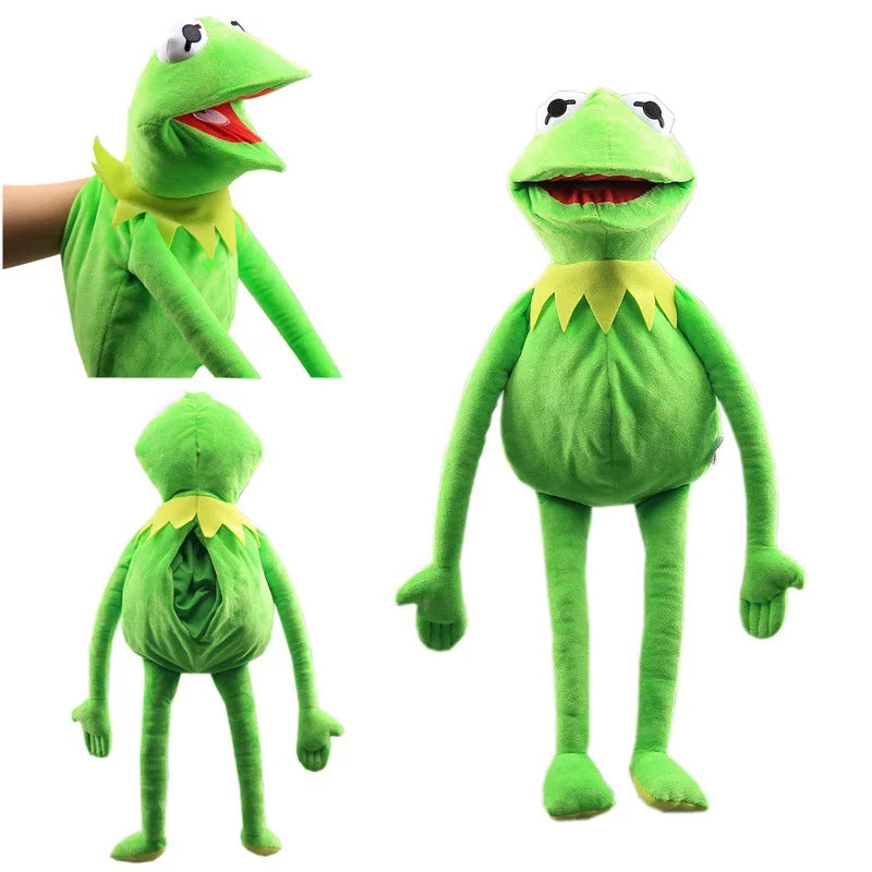 Anime Kermit The Frog Funny Kawaii Plush Doll Hand Puppet Schoolbag Frog Cute Plush Toy Ventriloquist Performance Props For Baby