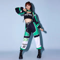 Green K-POP Jazz Dance Costume Set for Women