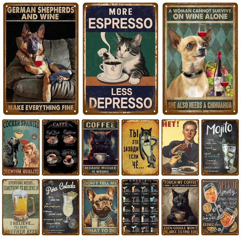 Vintage Metal Tin Sign 20x30cm Retro Wall Art for Home Bar