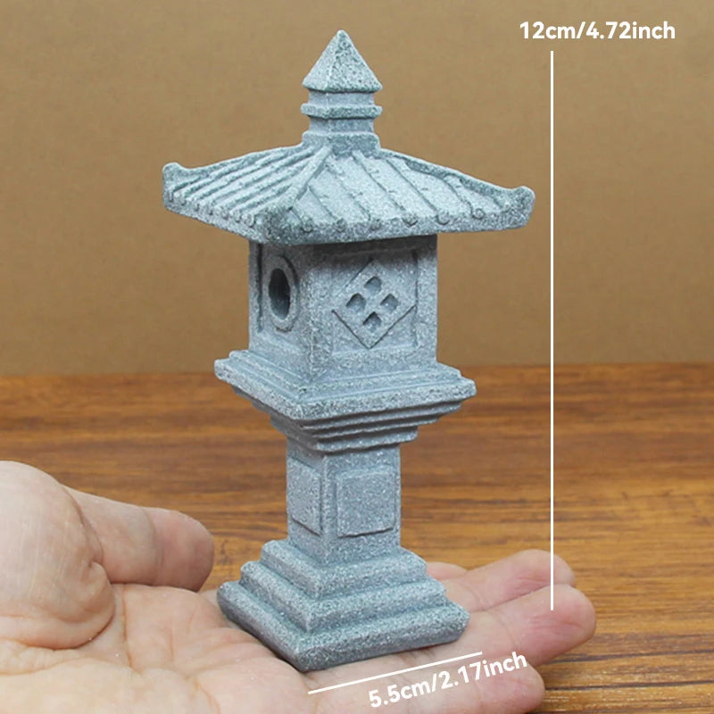 Miniature Sandstone Zen Tower for Bonsai Garden & Fish Tank