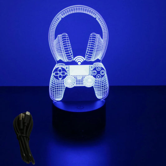 NEON GAMER 3D Lamp LED Night Light Gaming Setup RGB Children's Lamps Gamer Room Decoration Bedroom Table Lamp Personalized Gifts SS69 9.69 B7-Gaming 01