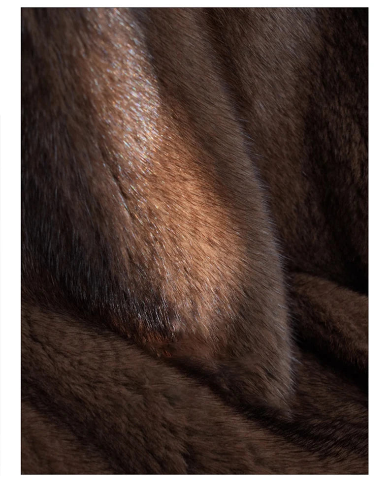 Lautaro Women's Long Faux Mink Fur Coat - Thick Warm Winter Overcoat