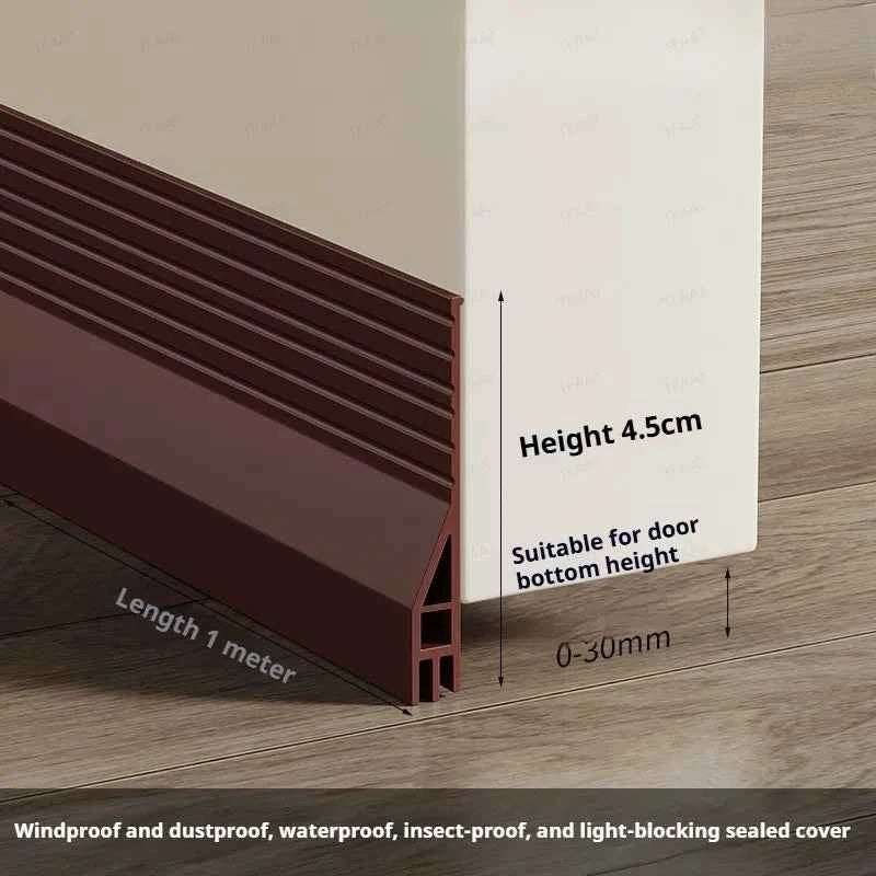 1M TPE Door Bottom Gap Sealing Strip Self-adhesive 3-layer Windproof Anti-Cold Noise Reduction Wearproof Window Weather Strip