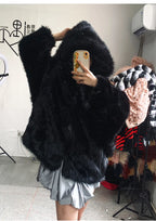 Nerazzurri Women's Faux Fur Coat with Hood - Warm & Fluffy