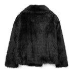 MUJER Faux Fur Coat Plush Fluffy Women's Jacket 2025 Woman Autumn Winter New in Outerwears White Red Gray Black Blends Coats