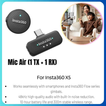 Insta360 X5 Original Accessories Collection Lens Cap Premium Guards Screen Protector Metal Frame Charging Case Battery Pack